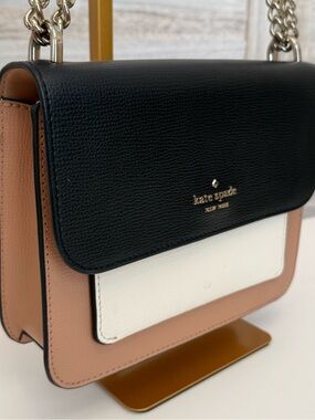 Kate Spade Remi Crossbody bag Black and Tan Colorblock Leather EUC!